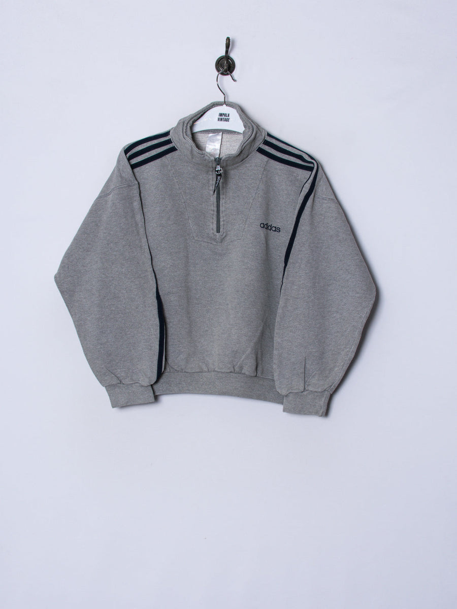 Adidas Originals Grey Middle Zipper Sweatshirt – Impala Vintage