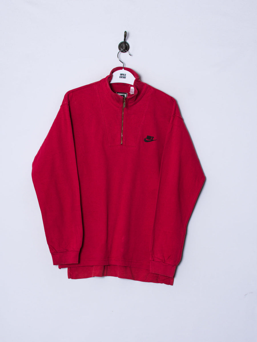 Nike Red 1/3 Zipper Sweatshirt