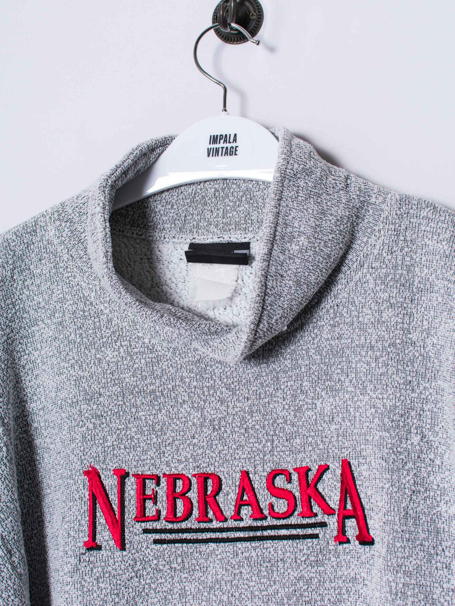 Nebraska Grey Turtleneck Sweatshirt