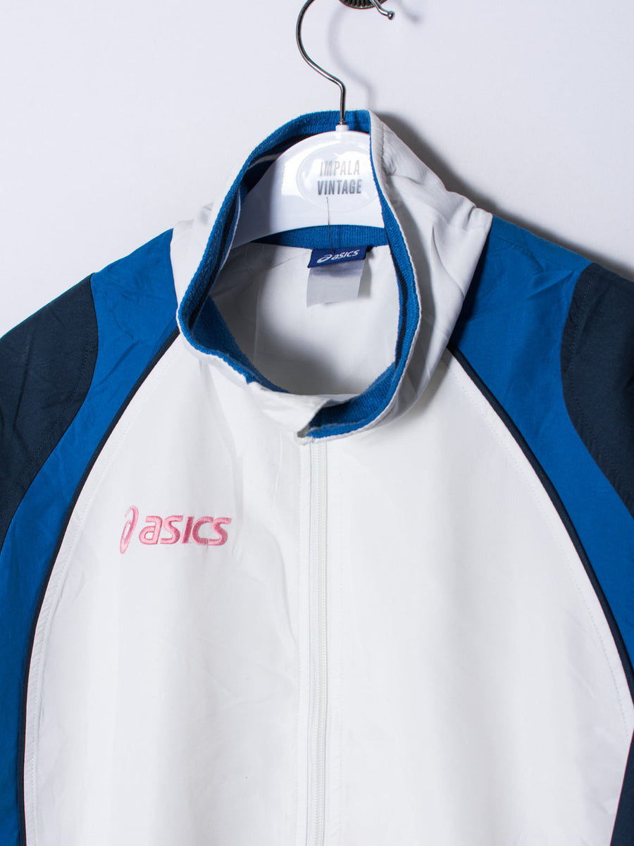 Asics White & Blue Track Jacket