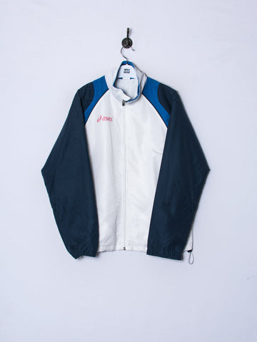 Asics White & Blue Track Jacket