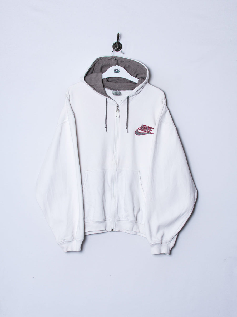 Nike White Zipper Hoodie