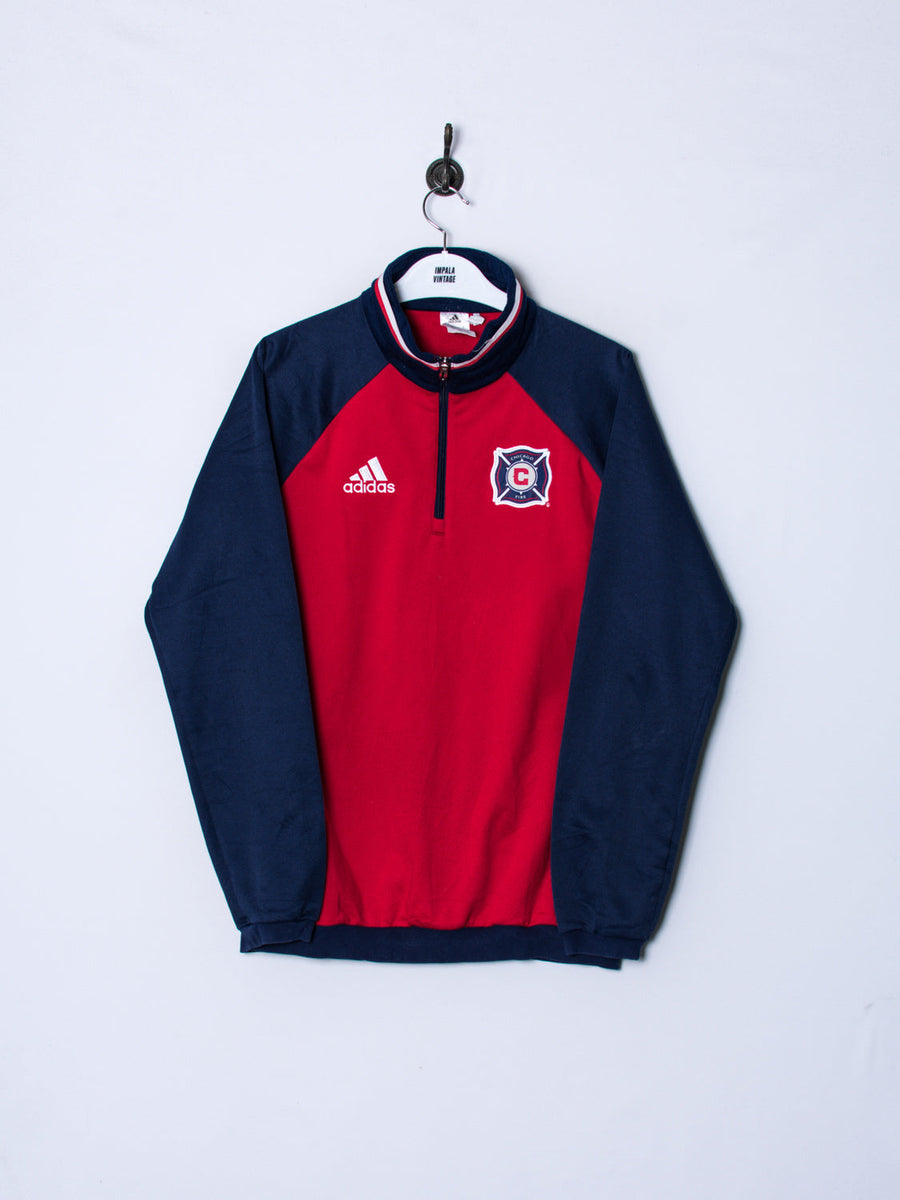 Chicago Fire Adidas Official Football MLS 1/3 Zipper Sweatshirt