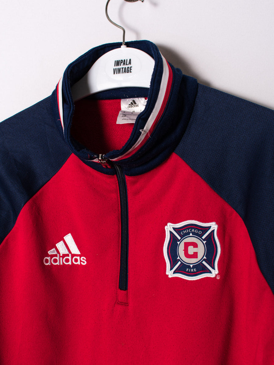 Chicago Fire Adidas Official Football MLS 1/3 Zipper Sweatshirt