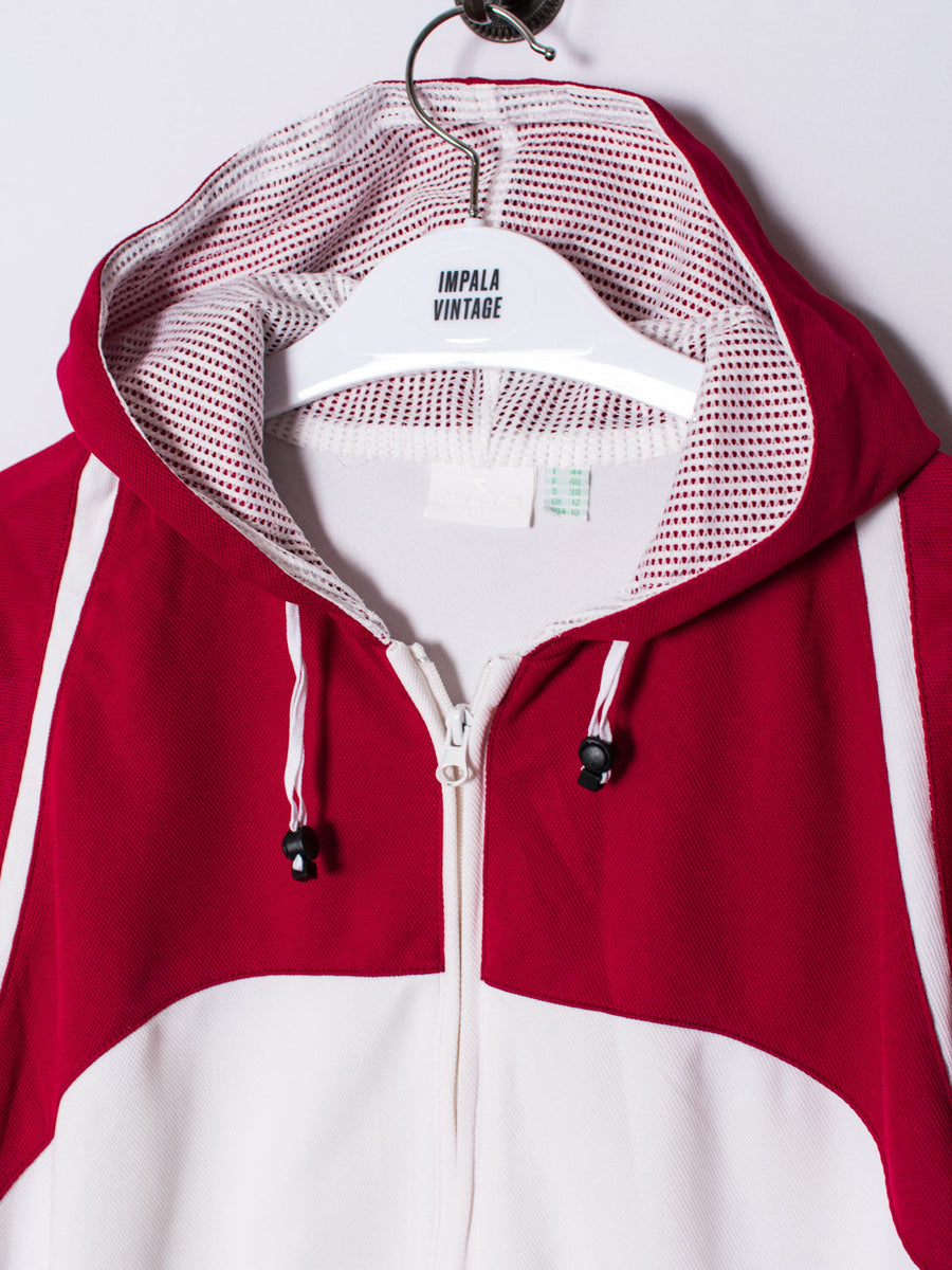 Diadora White & Red Track Jacket