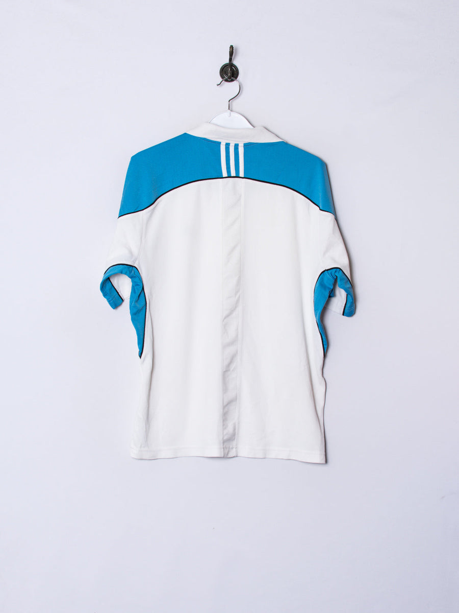 Adidas White Blue Polo