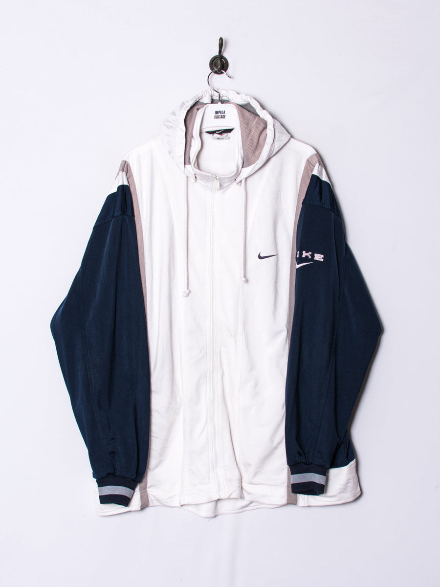 Nike White Hooded Track Jacket