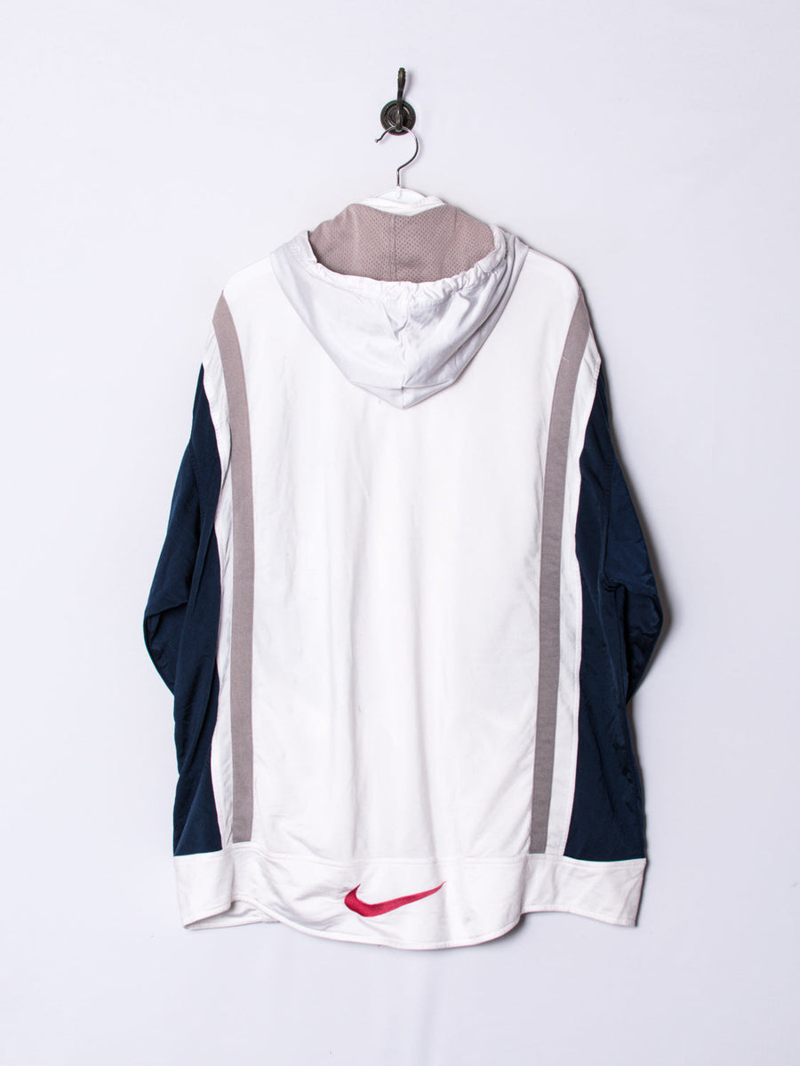 Nike White Hooded Track Jacket