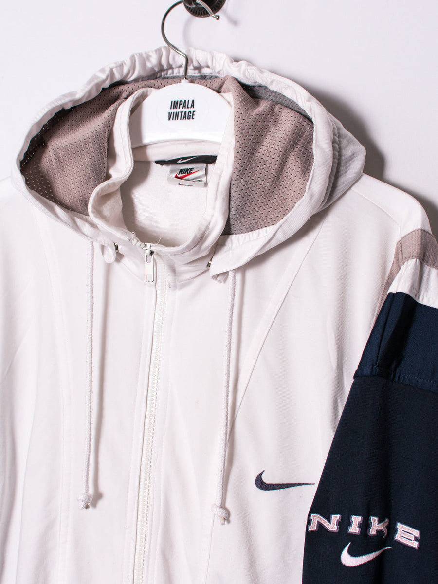 Nike White Hooded Track Jacket