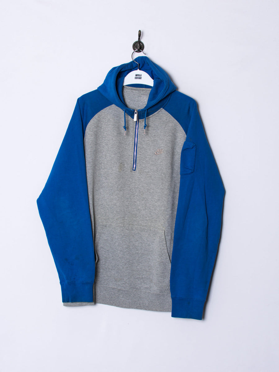 Nike Grey & Blue Zipper Hoodie