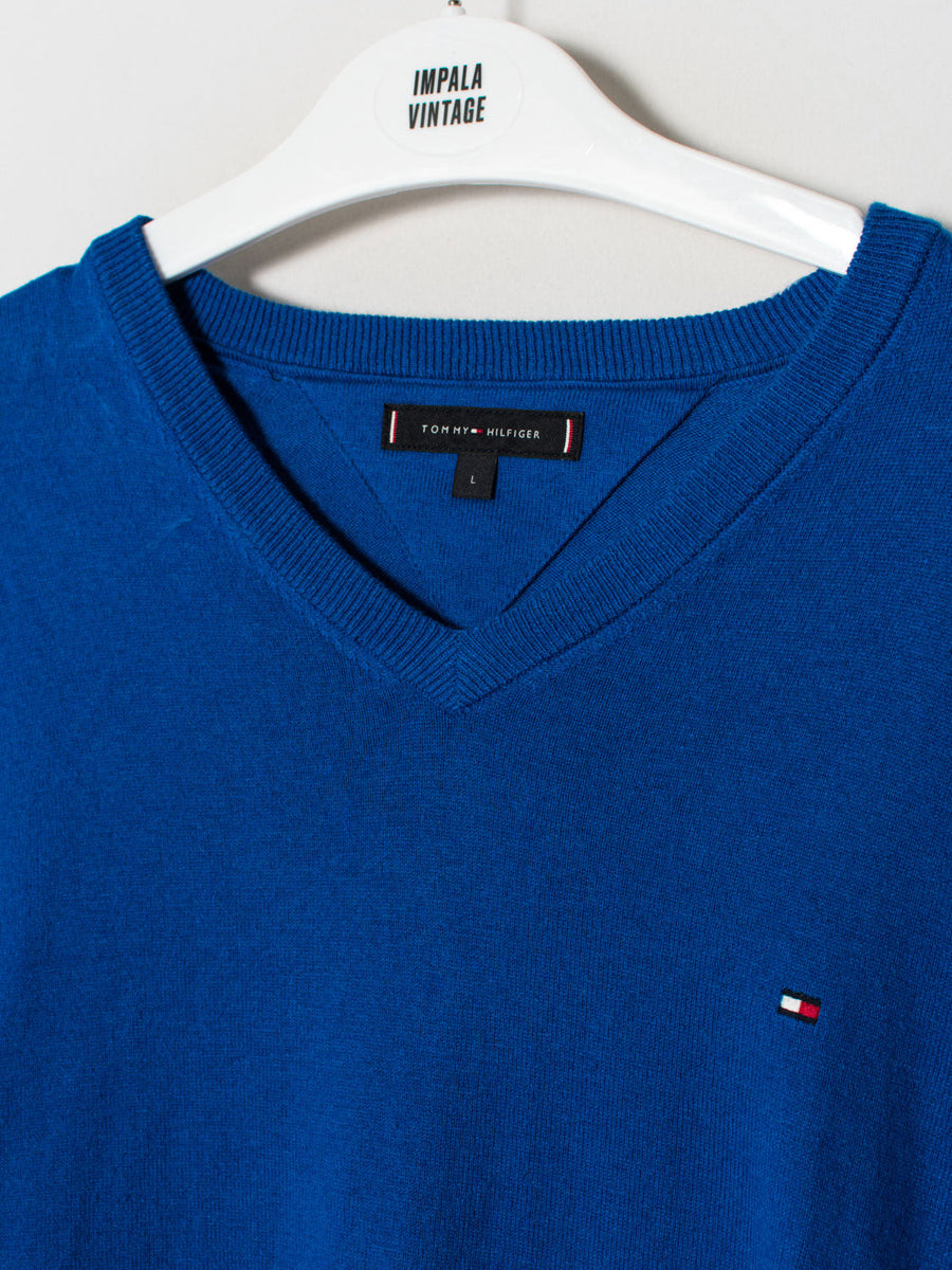 Tommy Hilfiger Navy Blue V-Neck Sweater