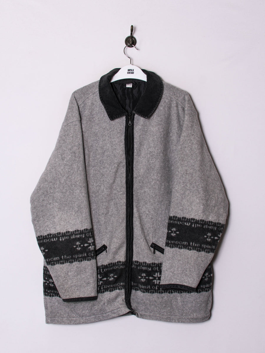 Grey Long Zipper Fleece