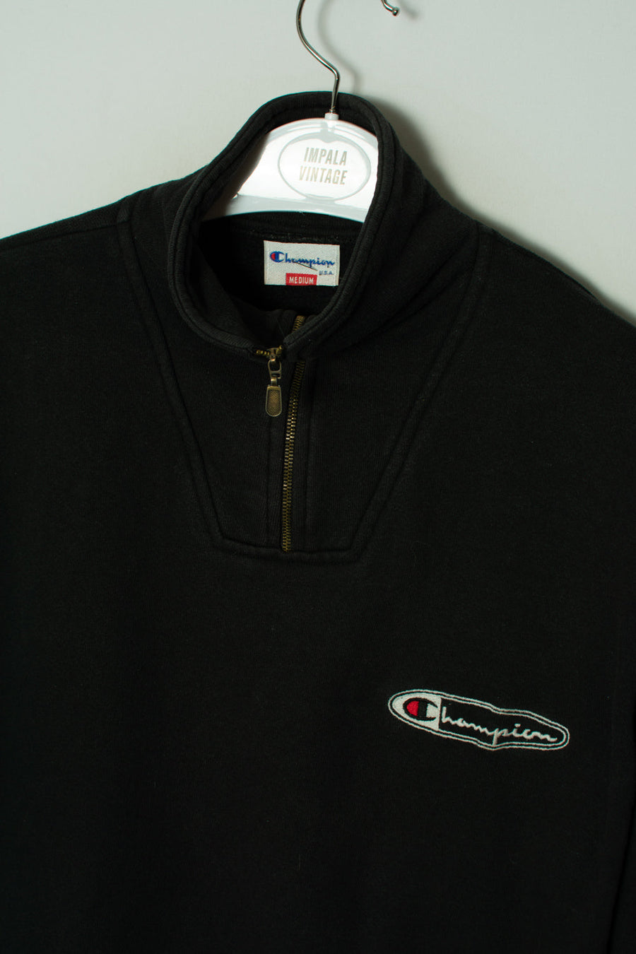 Champion Black 1/3 Zipper Sweatshirt