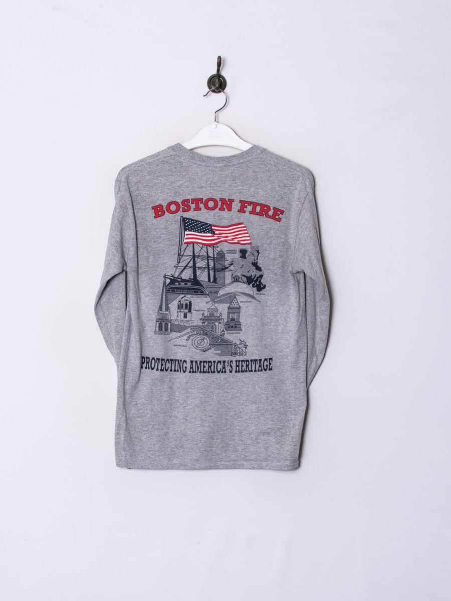 Boston Fire Gildan Long Sleeves Tee