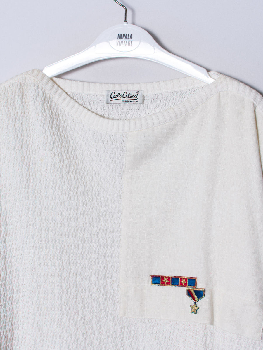 Carlo Colucci White Light Sweater