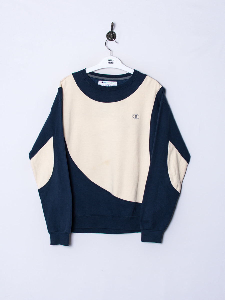 Champion Navy Blue & White Rework Sweatshirt