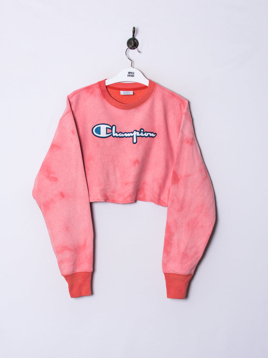 Champion Salmon Retro Croptop Sweatshirt