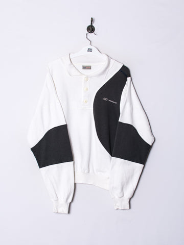 Reebok White & Grey 1/3 Buttoned Sweatshirt