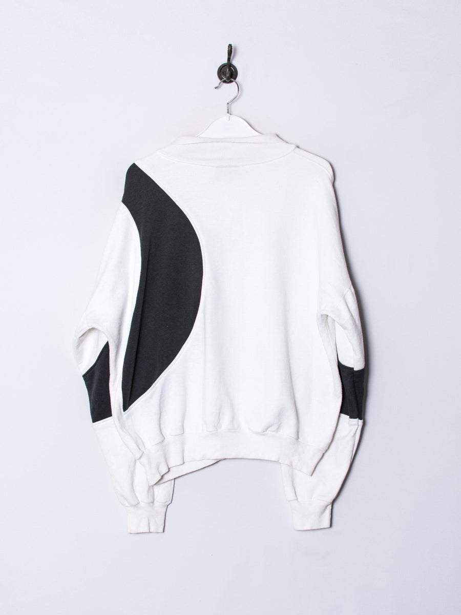 Reebok White & Grey 1/3 Buttoned Sweatshirt