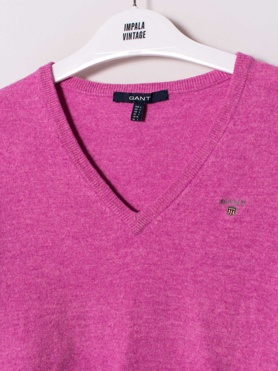 GANT Pink V-Neck Sweater