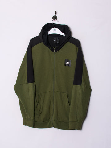 Adidas Black & Green Zipper Hoodie