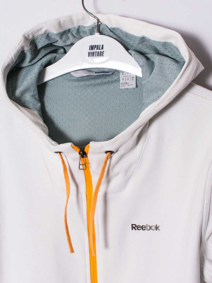 Reebok White Zipper Hoodie