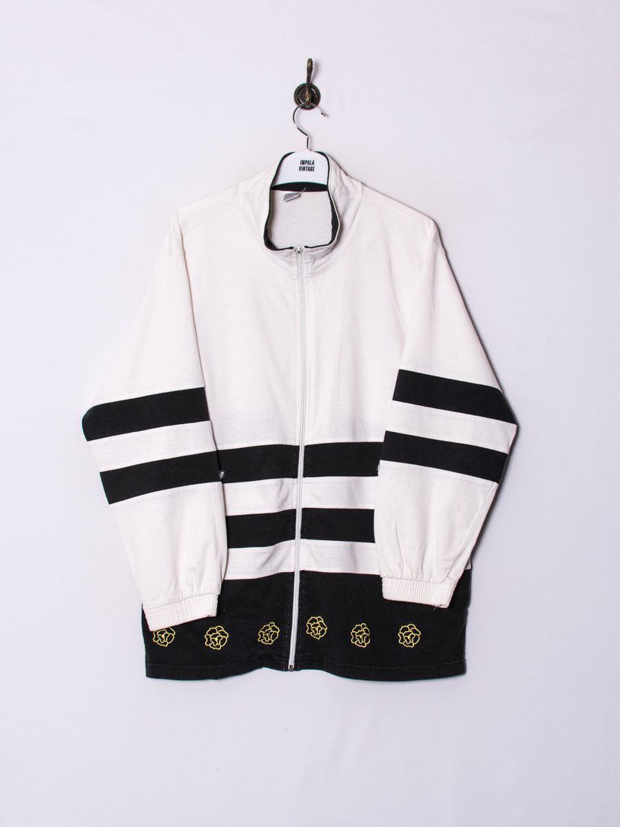 White & Black Vintage Zipper Sweatsuit