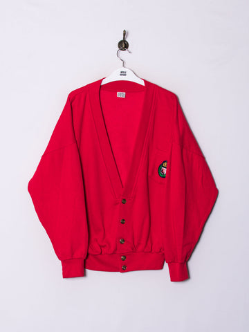 Vintage Red Buttoned Sweatshirt