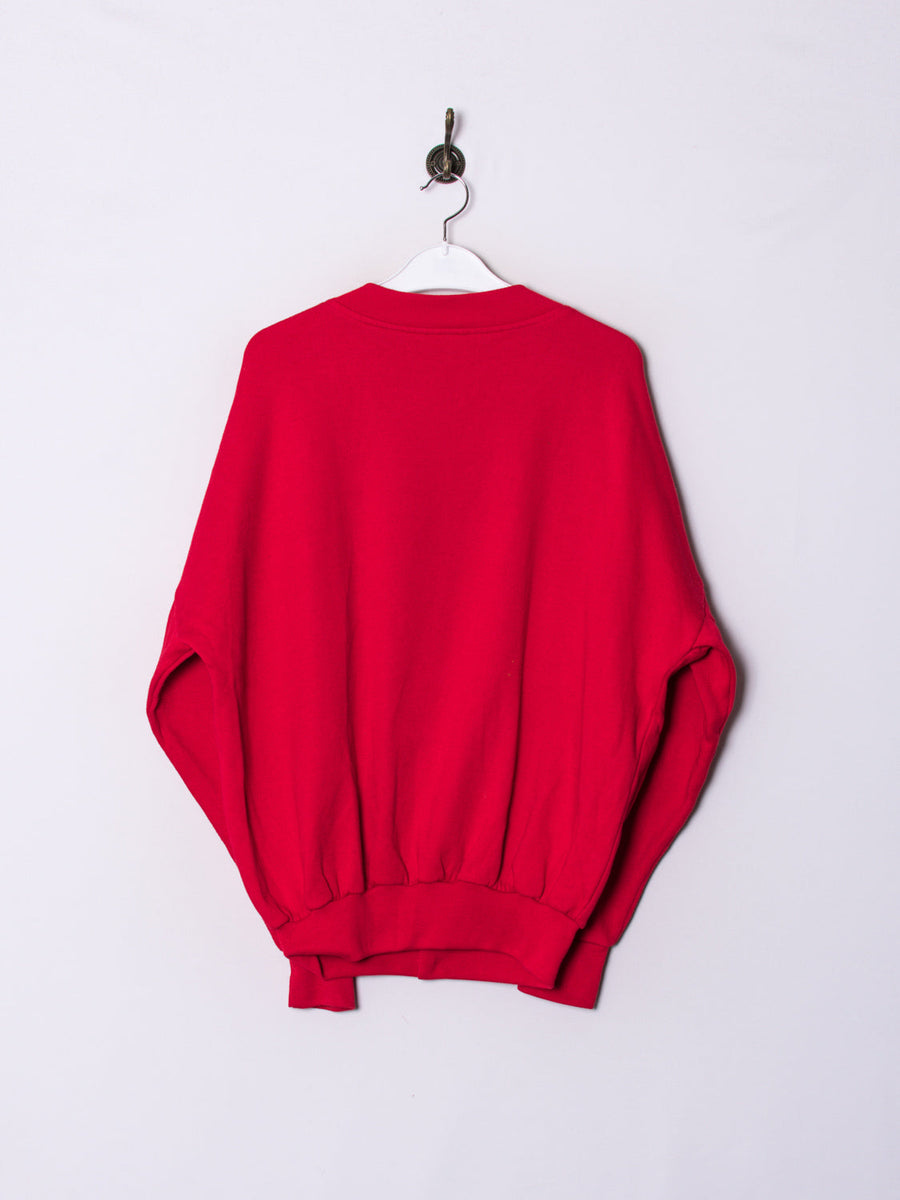 Vintage Red Buttoned Sweatshirt