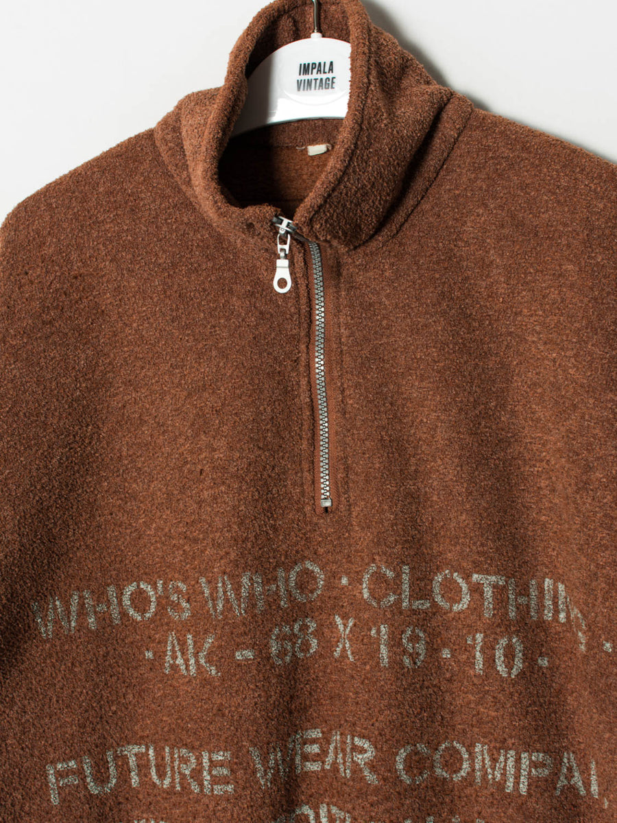 Brown 1/3 Zipper Fleece