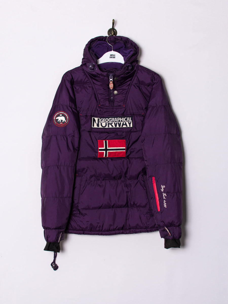 Geographical Norway Dry Tech 4000 Long Purple Puffer Jacket