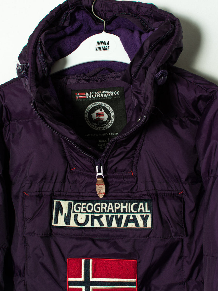 Geographical Norway Dry Tech 4000 Long Purple Puffer Jacket