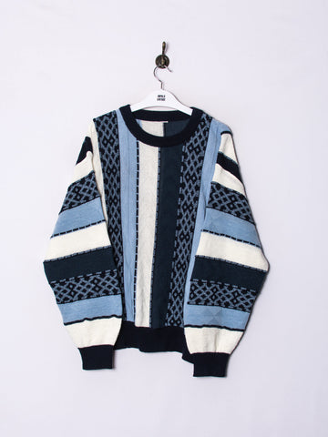 Navy Blue & White Sweater