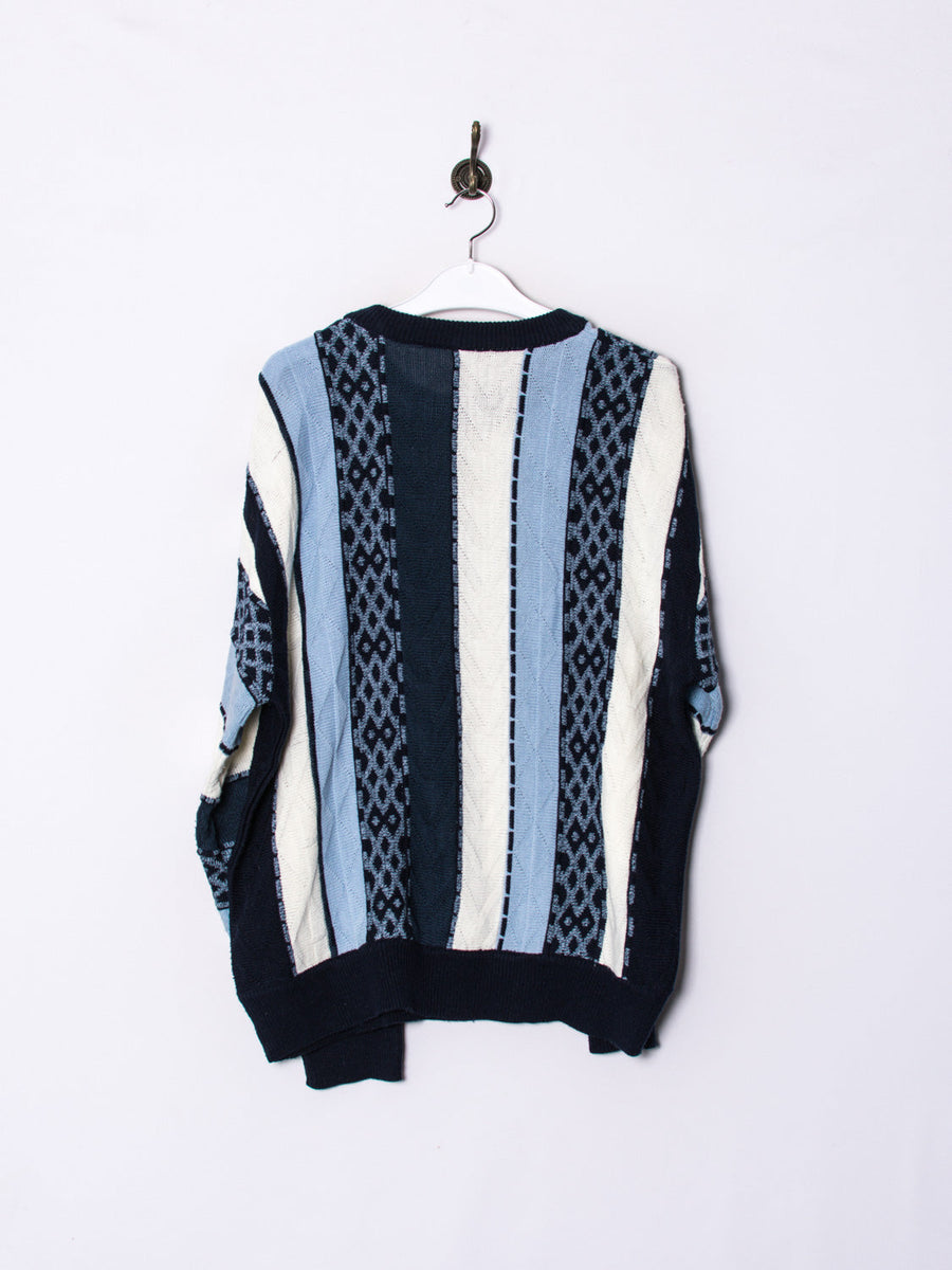 Navy Blue & White Sweater