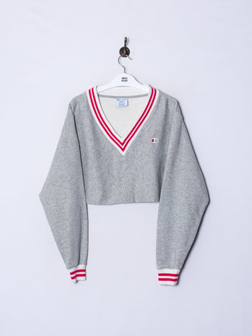 Champion Vintage V-Neck Croptop Sweatshirt