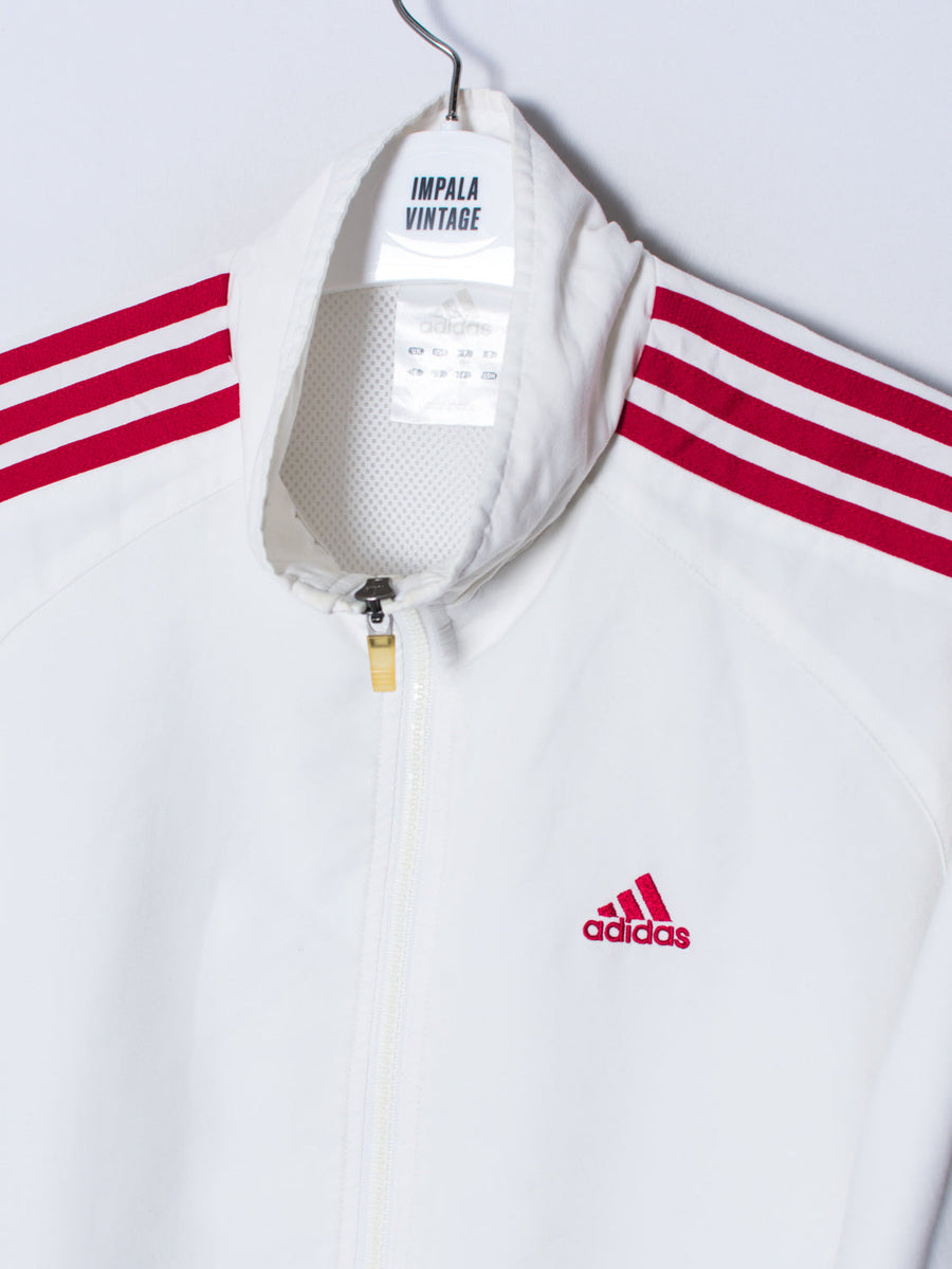 Adidas White & Red Track Jacket