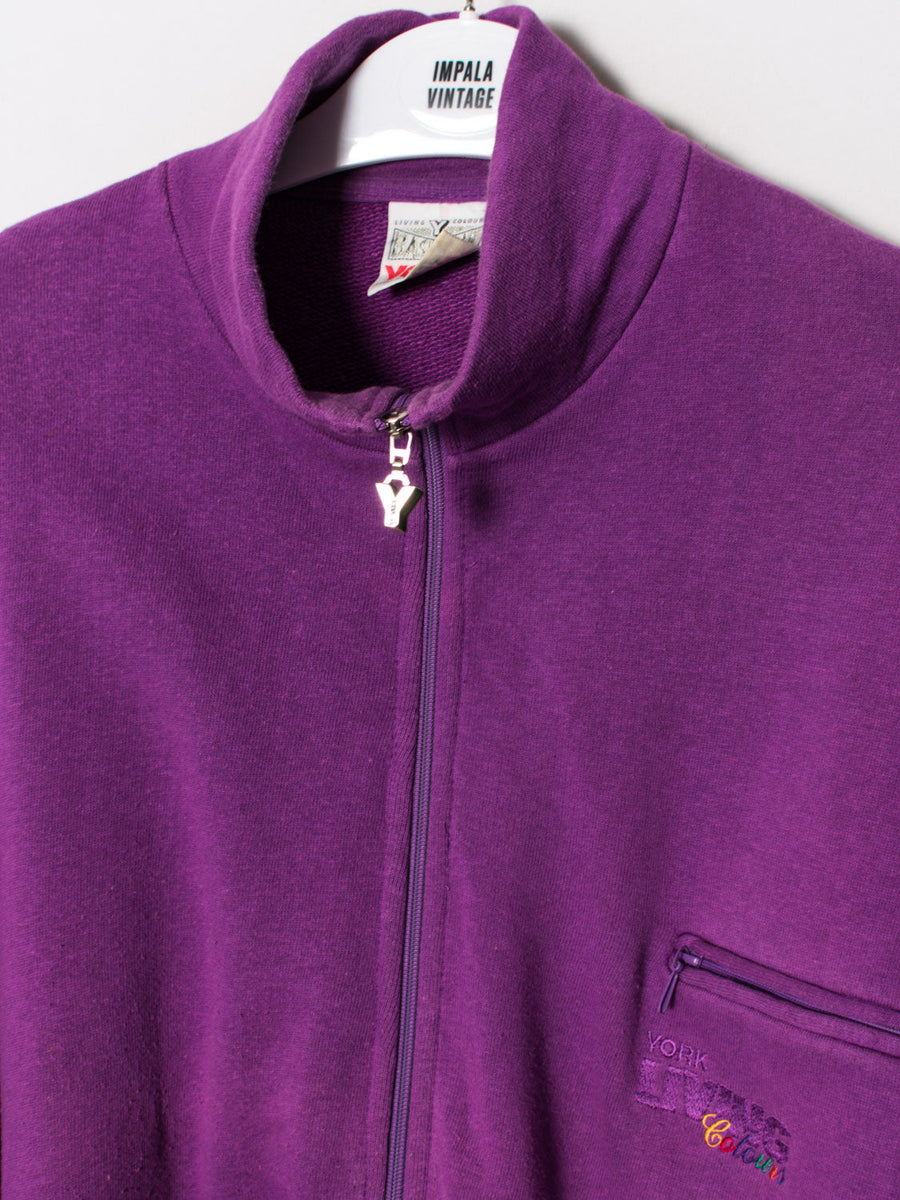 Basicline Purple Zipper Sweatshirt