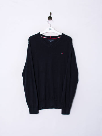 Tommy Hilfiger Navy Blue V-Neck Sweater