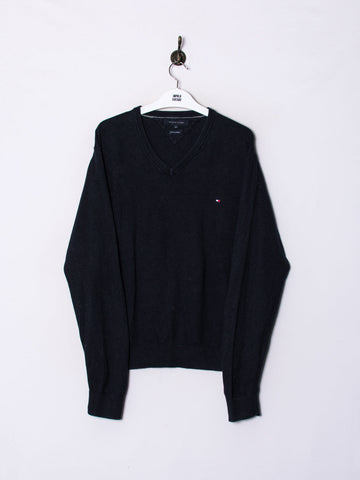 Tommy Hilfiger V-Neck Cashmere Navy Blue Sweater