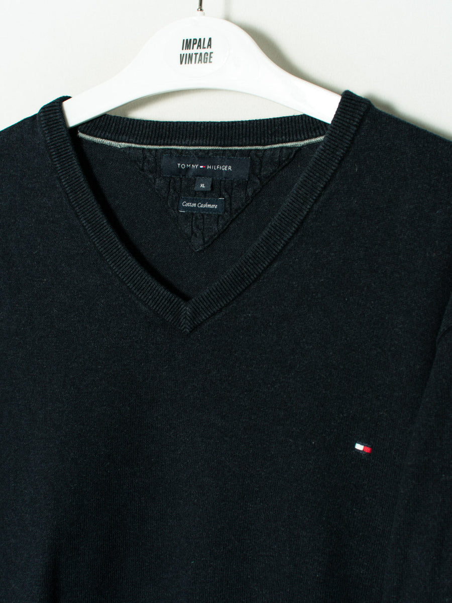 Tommy Hilfiger V-Neck Cashmere Navy Blue Sweater