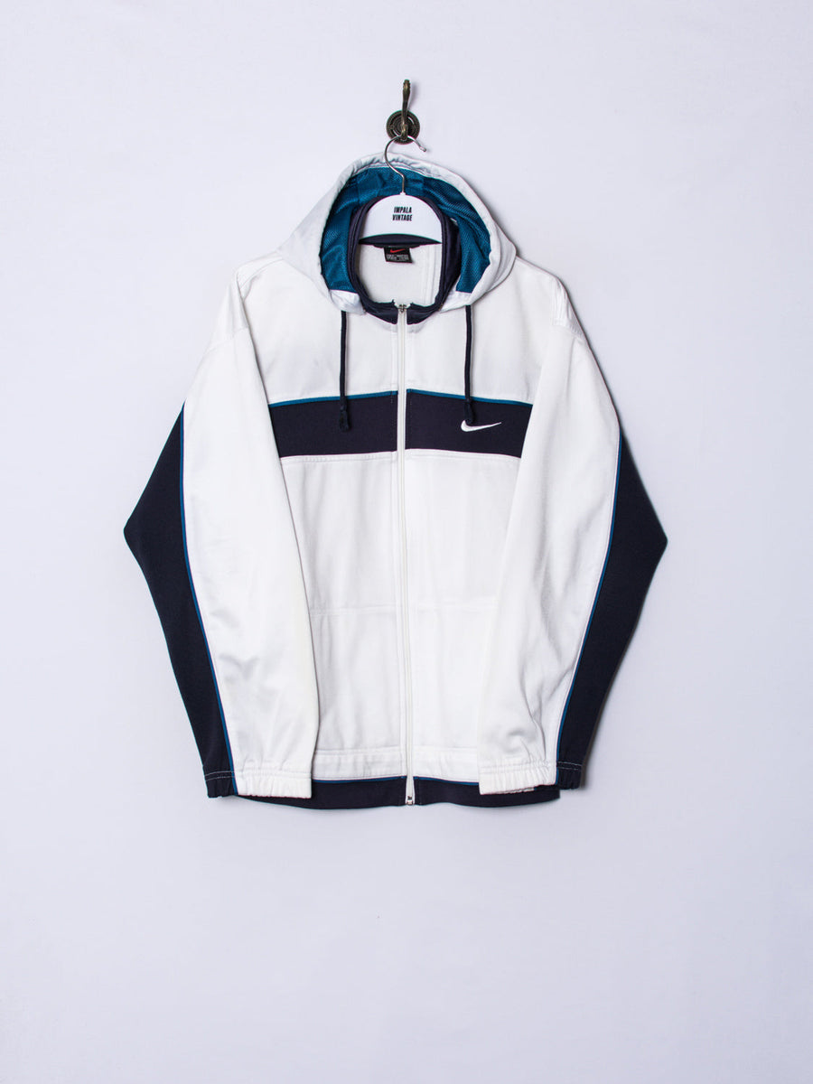 Nike White Hooded Track Jacket