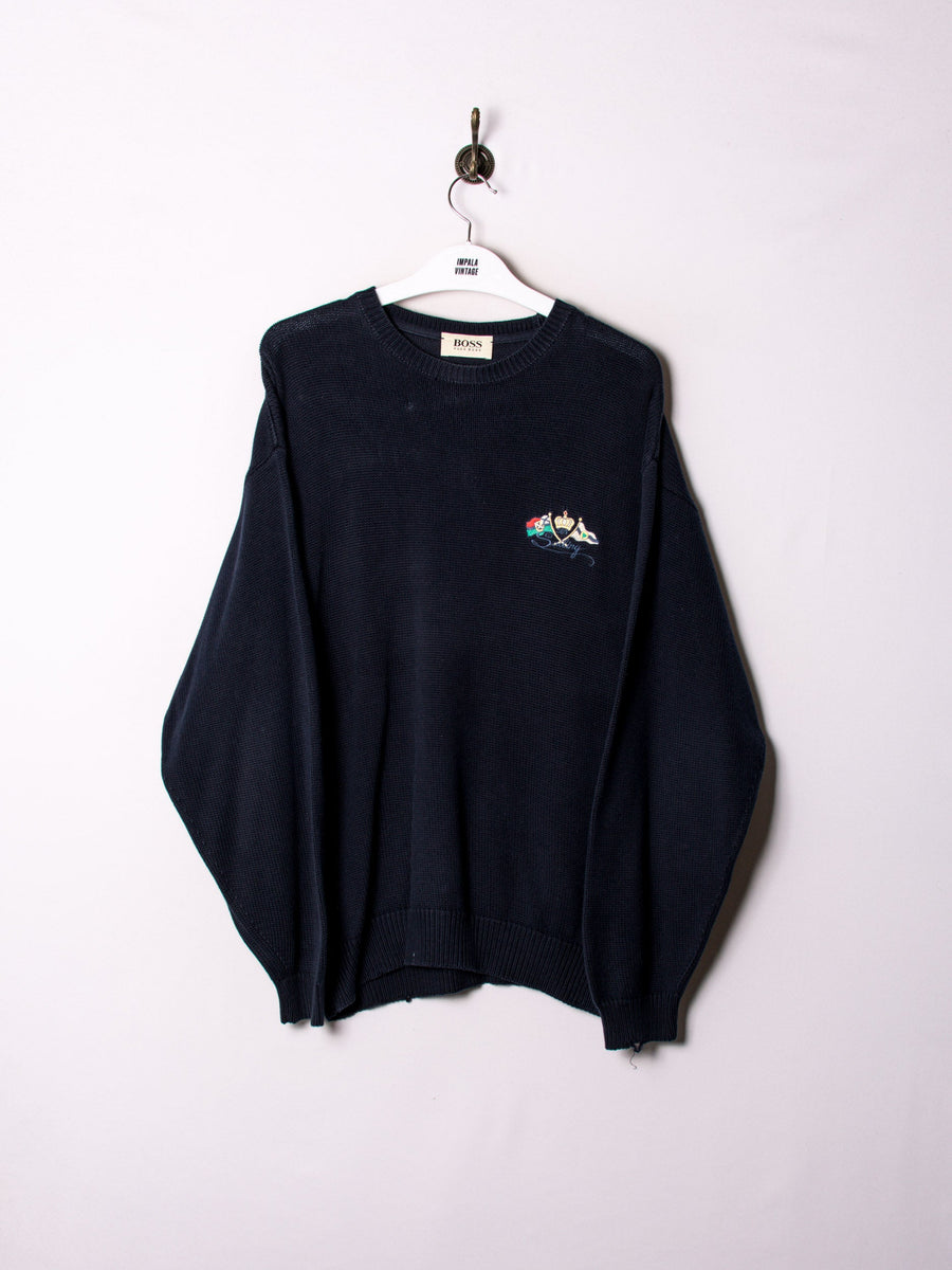 Hugo Boss Navy Blue Vintage Sweater