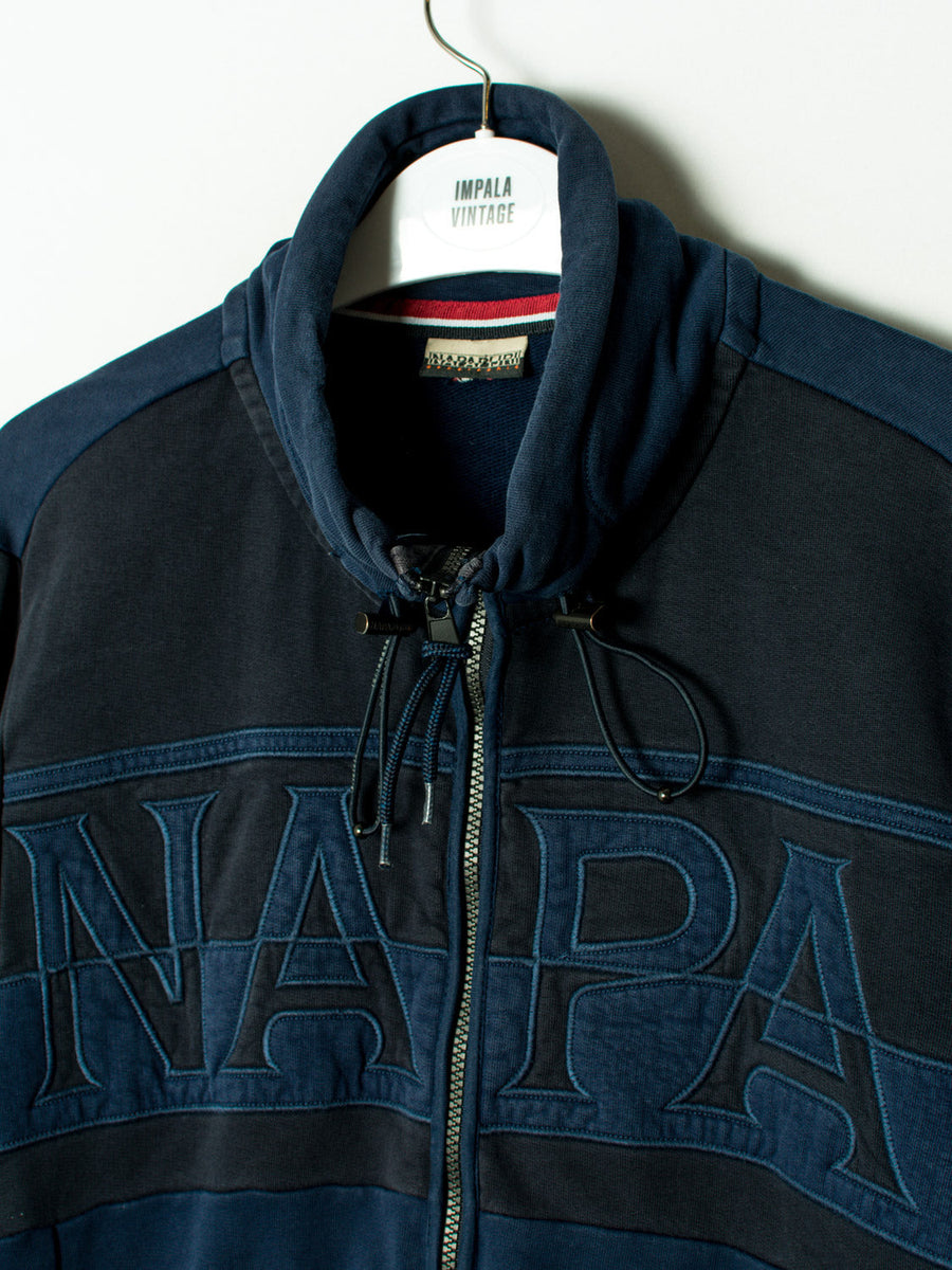 Napapijri Navy Blue Zipper Sweatshirt