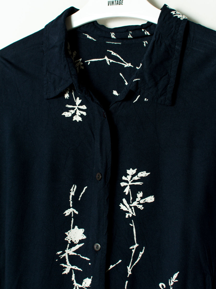 Navy Blue Palms Shirt