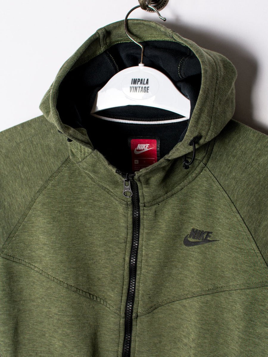Nike Green Women Zipper Hoodie