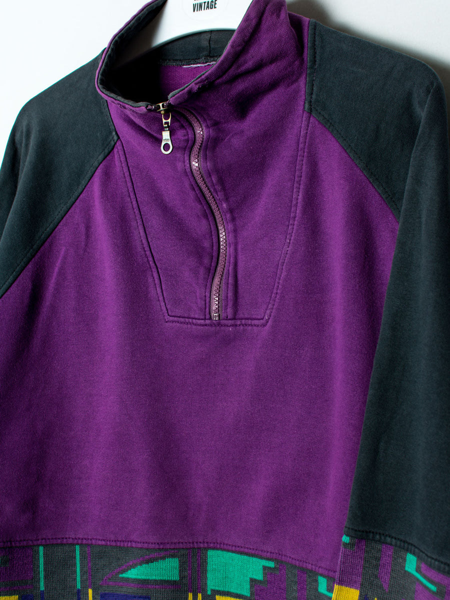 Puma Purple Vintage 1/3 Zipper Sweatshirt