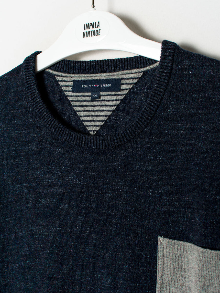 Tommy Hilfiger Navy Blue & Gray Sweater