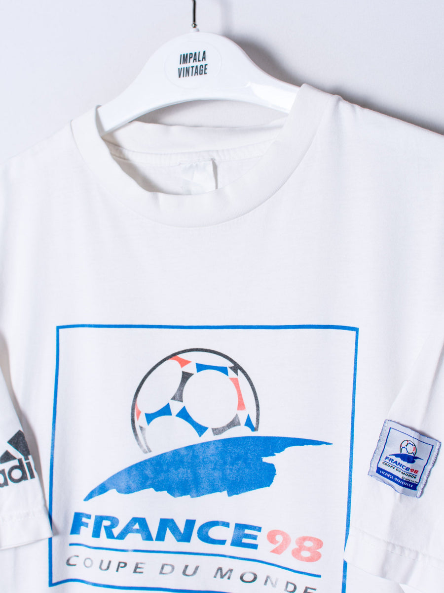 Adidas France'98 Official Copue Du Monde Vintage Cotton Tee