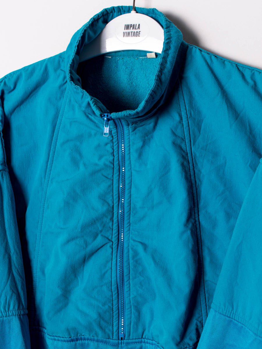 Blue Middled Zipper Sweatshirt