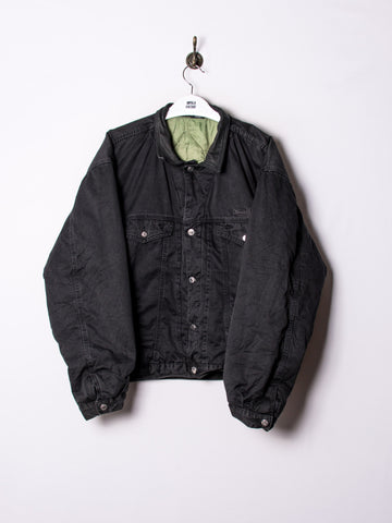 Diesel Full Black and Padded Denim Jacket